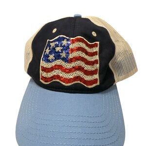 Cat & Jack - sequin American Flag, trucker Hat NWT -OSFM